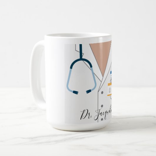 ドクターパーソナライズされたのコートのマグ コーヒーマグカップ (正面左)