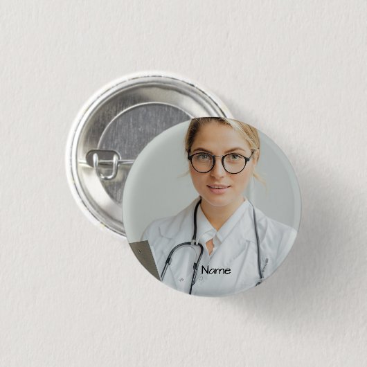 ドクターパーソナライズされたの写真と名前 缶バッジ (正面&裏面)