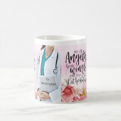 ドクターパーソナライズされたナースフローラエンジェル引用文 コーヒーマグカップ (中央)