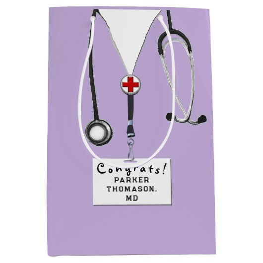 ドクターパーソナライズされたミディアム抱き枕 ミディアムペーパーバッグ (正面)