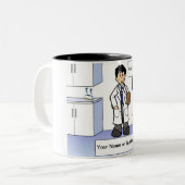 ドクターパーソナライズされた – 男性の漫画 ツートーンマグカップ (正面左)