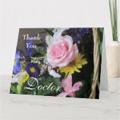 ドクターピンクのローズブーケをバスケットに入れてくれてありがとう サンキューカード (正面)