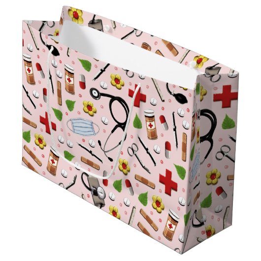 ドクターピンク ラージペーパーバッグ (正面アングル)