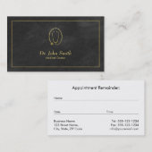 ドクターブラックキャンバスゴールデンフレーム&聴診器 予約カード (正面/裏面)