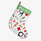 ドクターホリデーギフト大クリスマスストア ラージクリスマスストッキング (正面 (吊り時))