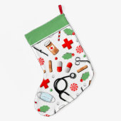 ドクターホリデーギフト大クリスマスストア ラージクリスマスストッキング (裏面 (吊り時))