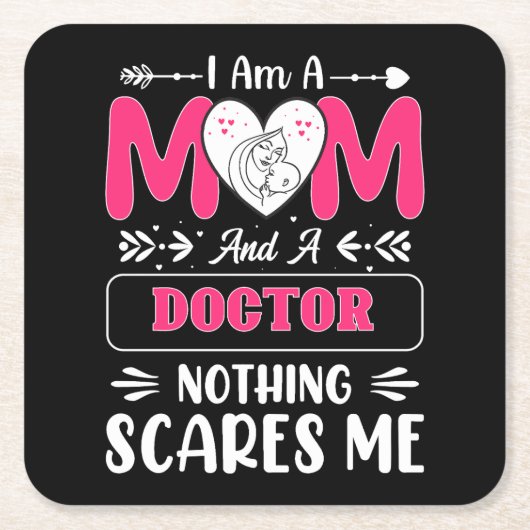 ドクターママ 面白い ドクターママ スクエアペーパーコースター (正面)