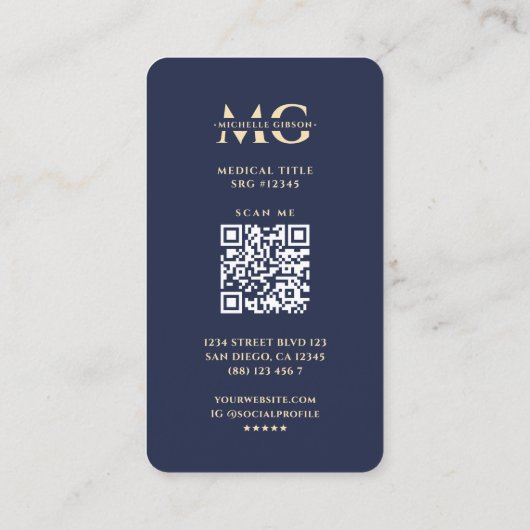 ドクターメディカモダンードセウス単眼鏡濃い青 名刺 (裏面)