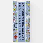 ドクターメディカルスクール卒業おめでとうバナー 横断幕 (縦)