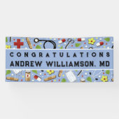 ドクターメディカルスクール卒業おめでとうバナー 横断幕 (横)