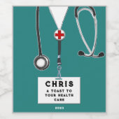 ドクターメディカルスクール卒業パーティワインラベル ワインラベル (シングルラベル)