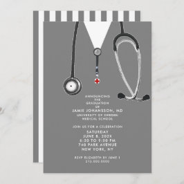ドクターメディカルスクール卒業パーティー招待状 招待状