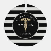 ドクターメディカルパーソナライズされたキュースクリスマス ガラスオーナメント (裏面)