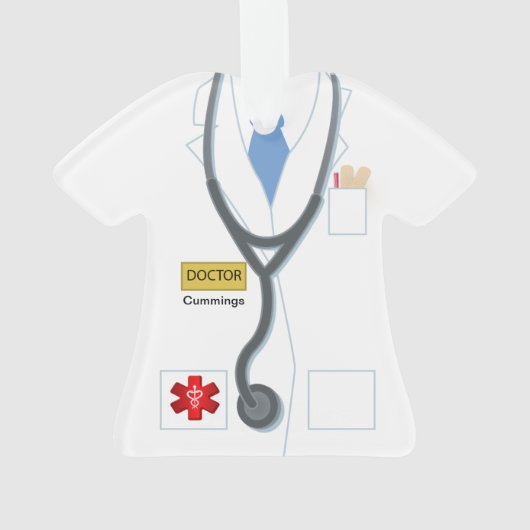 ドクターメディカルユニフォームパーソナライズされたノベルティ オーナメント (裏面)