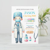 ドクターメディカル子供の誕生日パーティの招待状 招待状 (スタンド正面)