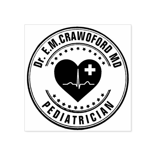 ドクターラバースタンプハートECG ラバースタンプ (インプリント)