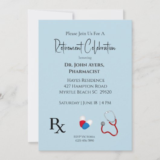 ドクターリタイアメント招待状 招待状 (正面)