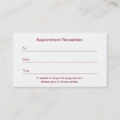 ドクターレッドキャンバスゴールデンステソスコープアポイントメント 予約カード (裏面)