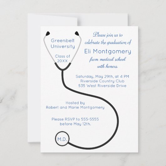 ドクター卒業お祝い招待状 招待状 (裏面)