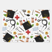 ドクター卒業ギフト包装紙シート ラッピングペーパーシート (正面)