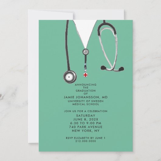 ドクター卒業パーティー招待状 招待状 (正面)