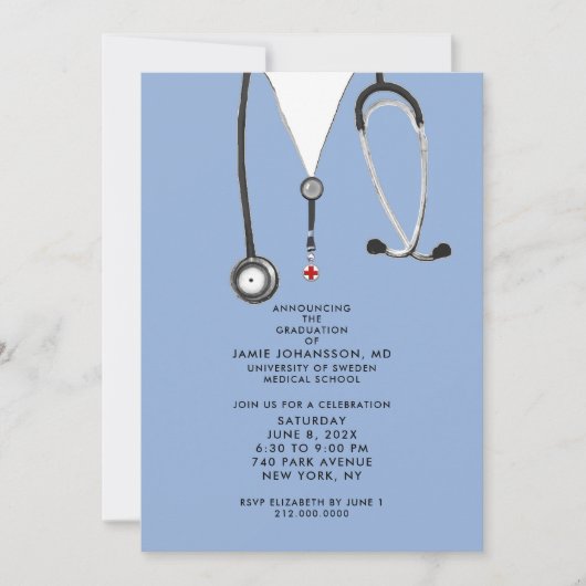 ドクター卒業パーティー招待状 招待状 (正面)