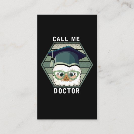ドクター卒業PHDラマおもしろいアルパカ 名刺 (正面)