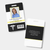 ドクター名フォトバッジのスキャナーコード バッジ (表裏)