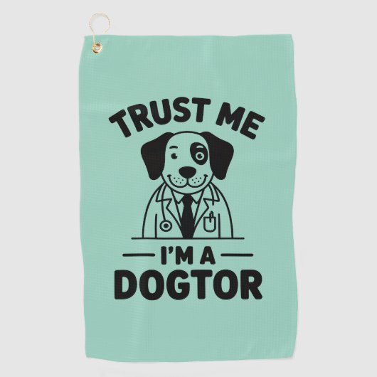 ドクター犬です、信じてください ゴルフタオル (正面)