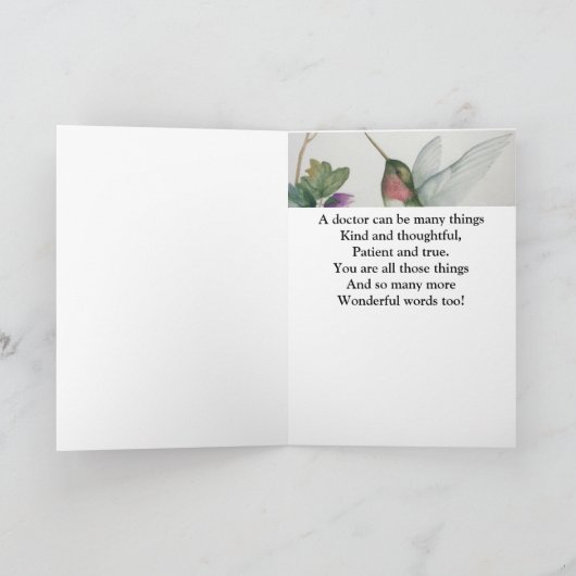 ドクター素晴らしサンキューハミングバードガーデン カード (内部)