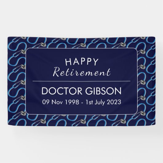 ドクター聴診器の退職パーティー 横断幕 (横)