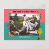 ドクター・シュス |ヴィンテージグリンチファミリーフォトホリデー シーズンポストカード (正面)