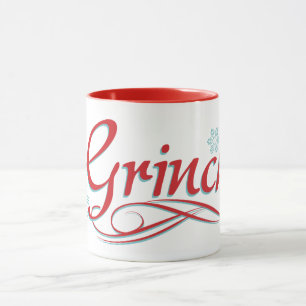 ドクター・シュス   The Grinch – 赤と青のスクリプト マグカップ