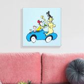 ドクター・スースのグリーンエッグスアンドハムのキャラクターたちが乗る車 キャンバスプリント (インサイチュ (リビング))