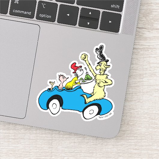 ドクター・スースのグリーンエッグス・アンド・ハムのキャラクターたちが乗る車 シール (詳細)