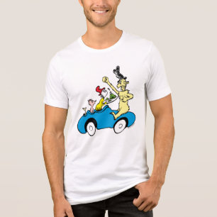 ドクター・スースのグリーンエッグス・アンド・ハムのキャラクターたちが乗る車 トライブレンドTシャツ