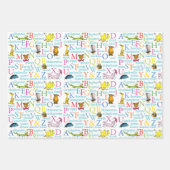 ドクター・スースのABCパターン ラッピングペーパーシート (正面3)