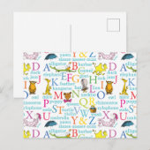 ドクター・スースのABCパターン（単語付き） ポストカード (正面/裏面)