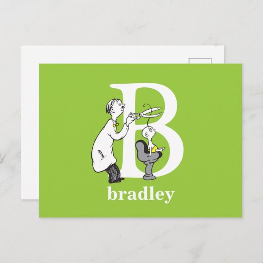 ドクター・スースのABC:文字B - 白 | お名前を入力してください ポストカード (正面/裏面)