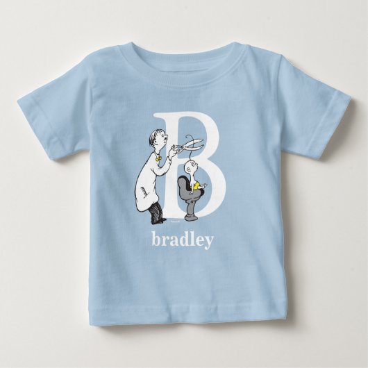 ドクター・スースのABC: 文字B - 白 | 名前を入れる ベビーTシャツ (正面)
