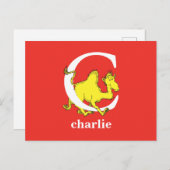 ドクター・スースのABC：文字C - 白 | お名前を追加 ポストカード (正面/裏面)