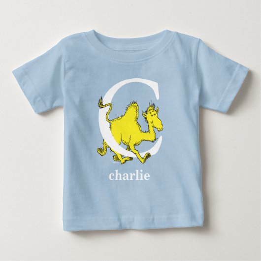 ドクター・スースのABC: 文字C - 白 | 名前入り ベビーTシャツ (正面)