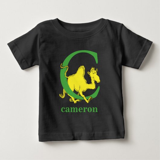 ドクター・スースのABC:文字C - 緑 | 名前を入れる ベビーTシャツ (正面)