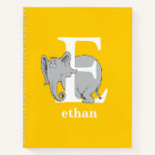 ドクター・スースのABC：文字E - 白 | お名前を入力してください ノートブック (正面)