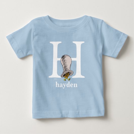 ドクター・スースのABC: 文字H - 白 | 名前を入れる ベビーTシャツ (正面)