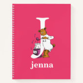 ドクター・スースのABC：文字J - 白 | お名前を追加 ノートブック (正面)