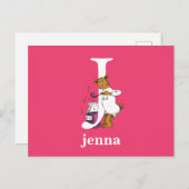 ドクター・スースのABC:文字J - 白 | お名前を追加 ポストカード (正面/裏面)