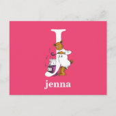 ドクター・スースのABC:文字J - 白 | お名前を追加 ポストカード (正面)