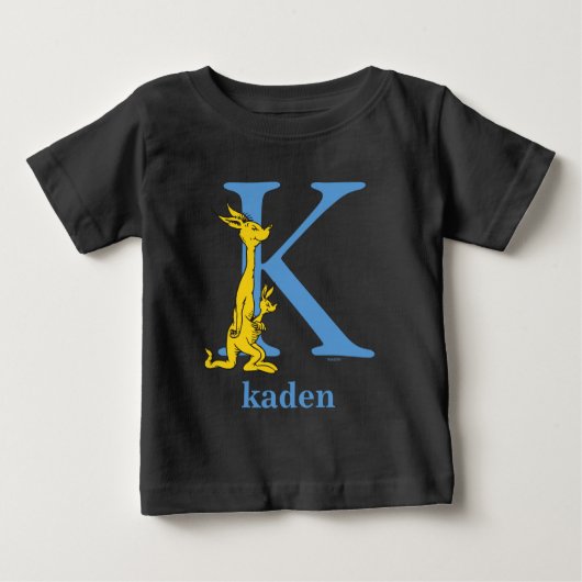 ドクター・スースのABC: 文字K - 青 | 名前を入れる ベビーTシャツ (正面)
