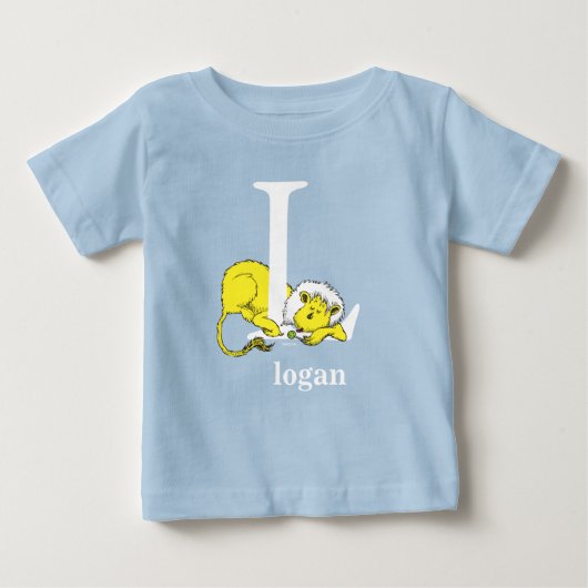 ドクター・スースのABC: 文字L - 白 | 名前入れ ベビーTシャツ (正面)